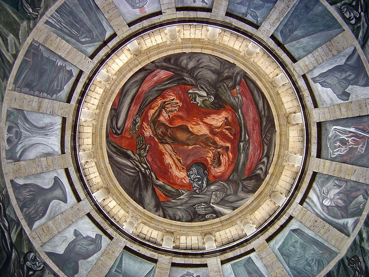El hombre de fuego, mural de Orozco en el Hospicio Cabañas
